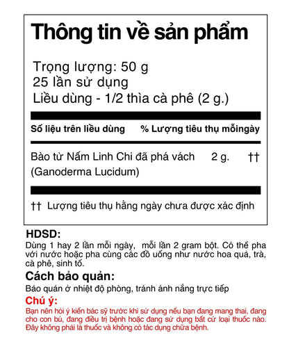 Trà Bào Tử Nấm Linh Chi hữu cơ đã phá vách 